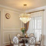 Modern Gold Finish Crystal Chandelier Pendant Light