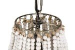 Wood Beaded Pendant Light with Metal Frame