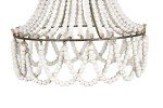 Wood Beaded Pendant Light with Metal Frame