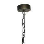 Wood Beaded Pendant Light with Metal Frame