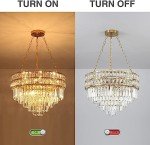 Modern Gold Finish Crystal Chandelier Pendant Light