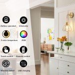 Battery-Powered Remote Wall Sconces, Set of Two