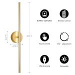 Remote-Controlled Dimmable Battery Wall Sconces (2 Pack)