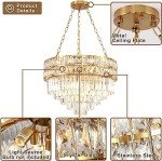 Modern Gold Finish Crystal Chandelier Pendant Light