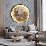 Dimmable Remote Control Moon Wall Lamp 31.5