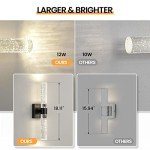 Set of 2 LED Glass Wall Sconces