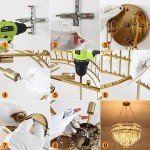 Modern Gold Finish Crystal Chandelier Pendant Light