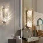 Adjustable Silver Chrome Crystal Wall Sconce Set