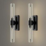 Modern Black Wall Sconces with Clear Glass Shade