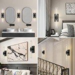 Modern Black Wall Sconces with Clear Glass Shade
