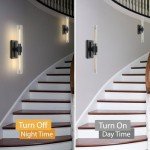 Modern Black Wall Sconces with Clear Glass Shade