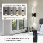 Rechargeable Wireless Wall Sconce Set with Remote