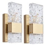 Gold Crystal Wall Sconces with Remote Control
