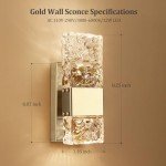 Gold Crystal Wall Sconces with Remote Control