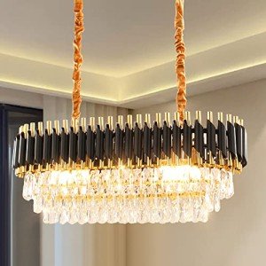Luxury Black Crystal Chandelier for Dining & Living Room
