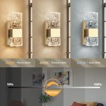 Gold Crystal Wall Sconces with Remote Control