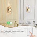Gold Crystal Wall Sconces with Remote Control