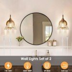 Vintage Brass Plug-In Wall Sconces - Set of Two