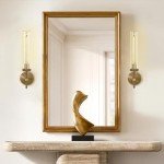 Brass Wall Sconces Set of Two - 19" Gold