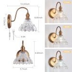 Vintage Brass Plug-In Wall Sconces - Set of Two