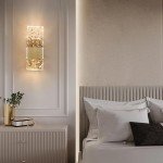 Gold Crystal Wall Sconces with Remote Control