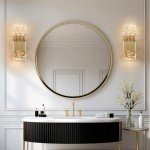 Gold Crystal Wall Sconces with Remote Control