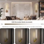 Brass Wall Sconces Set of Two - 19" Gold