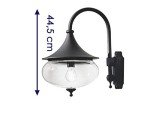 Clea Handmade Outdoor Swan Neck Lantern - Black