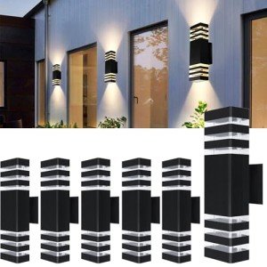 6-Pack 15-Inch Waterproof LED Wall Lights