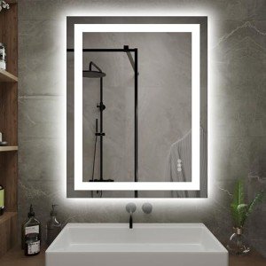 Hivone Dimmable LED Wall Vanity Mirror 28"x36