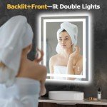 Hivone Dimmable LED Wall Vanity Mirror 28"x36