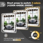 Hivone Dimmable LED Wall Vanity Mirror 28"x36