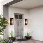 Mirrea 18" Matte Black Outdoor Wall Sconce Set