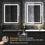 Hivone Dimmable LED Wall Vanity Mirror 28"x36