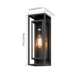 Mirrea 18" Matte Black Outdoor Wall Sconce Set