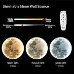 Dimmable LED Moon Wall Light with Remote Control