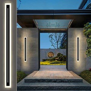 Wahomere 47.1-Inch Black Outdoor LED Wall Light