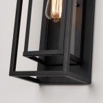 Mirrea 18" Matte Black Outdoor Wall Sconce Set