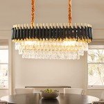 Luxury Black Crystal Chandelier for Dining & Living Room