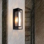 Mirrea 18" Matte Black Outdoor Wall Sconce Set