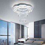 Modern Crystal Flush Mount Ceiling Chandelier Light