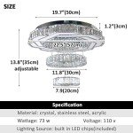 Modern Crystal Flush Mount Ceiling Chandelier Light