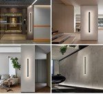 Wahomere 47.1-Inch Black Outdoor LED Wall Light