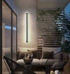 Wahomere 47.1-Inch Black Outdoor LED Wall Light