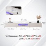 White Floating TV Stand with LED Lights