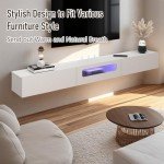 White Floating TV Stand with LED Lights