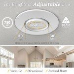 NUWATT 4" Adjustable LED Retrofit Downlight (6 Pack)