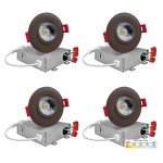 3" LED Gimbal Downlight, 4 Pack, Dimmable