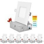 Ultra Thin Dimmable LED Recessed Light - 6 Pack