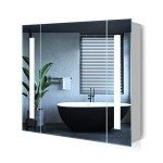 Quavikey® Grey Wall-Mounted Bathroom Mirror Cabinet